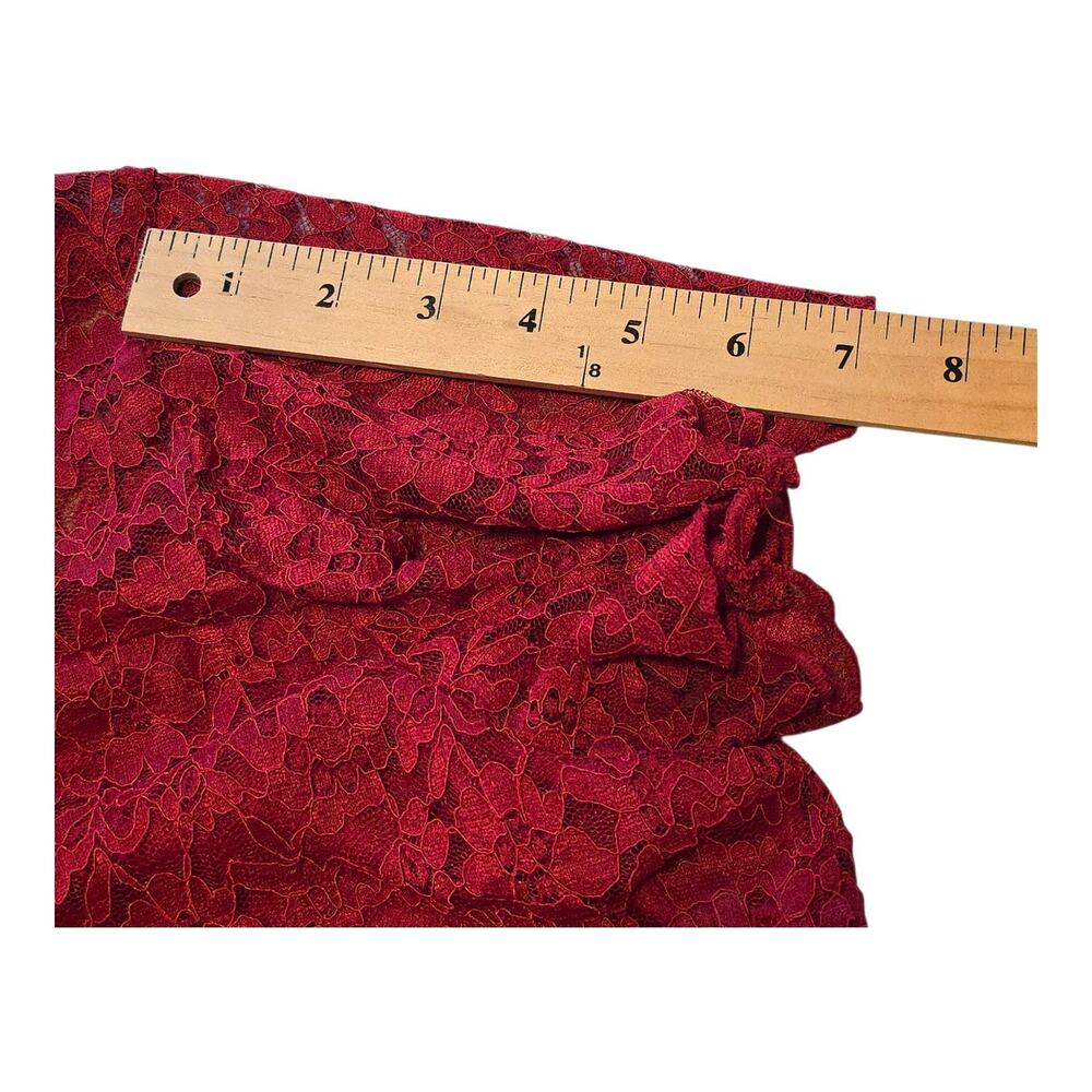 Emma & Olive Top Womens Size Plus 1X Red Lined Floral Laced Romantic Cottagecore - Picture 6 of 7
